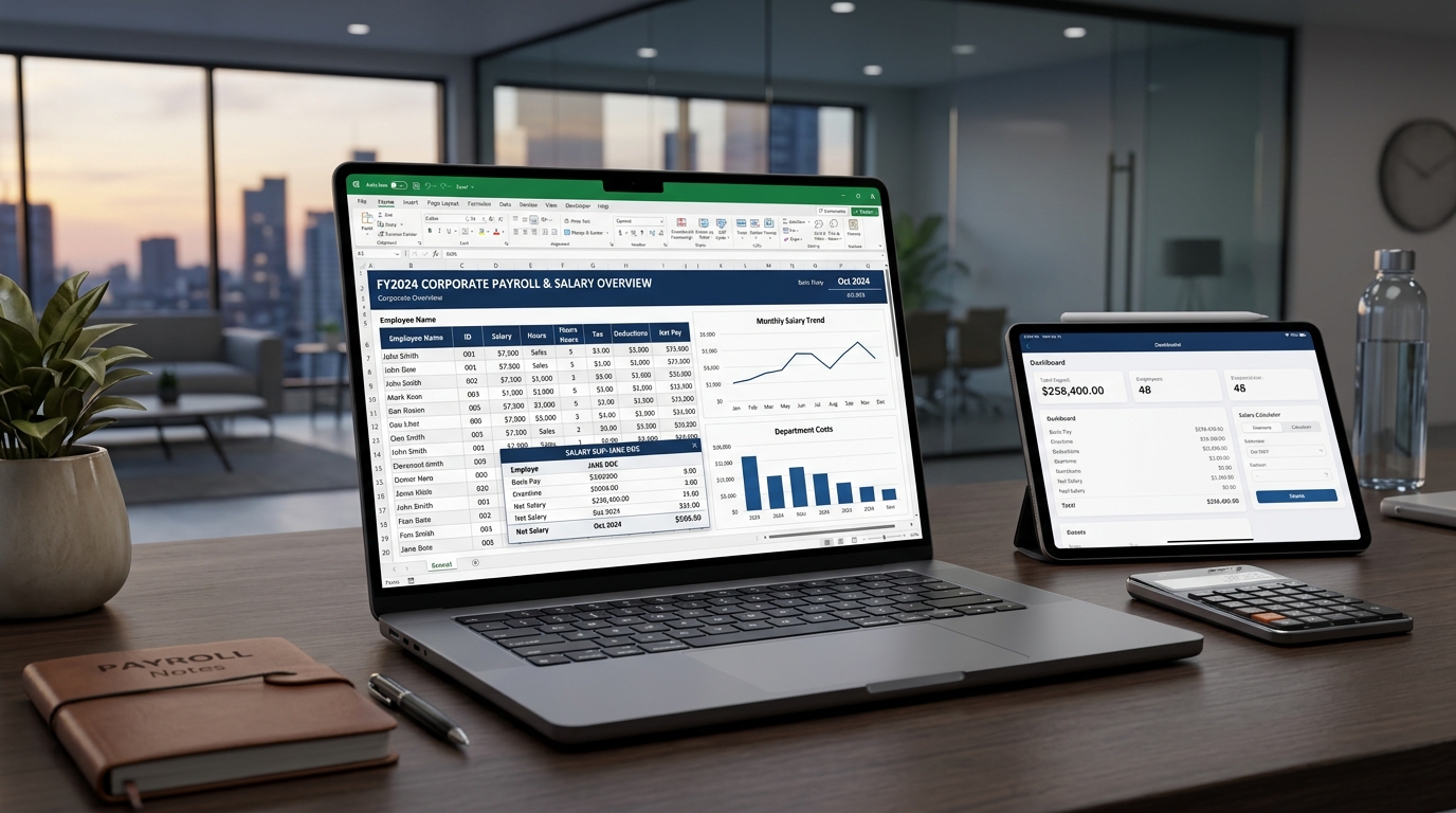 شيت مرتبات excel جاهز بالمعادلات لحساب رواتب الموظفين والعمال